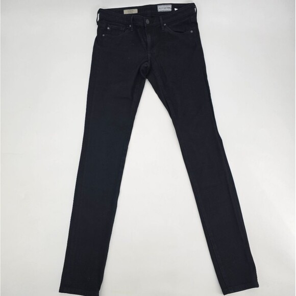 Ag Adriano Goldschmied Knit Luxe Denim Black Leggings Size 27R - Picture 2 of 6